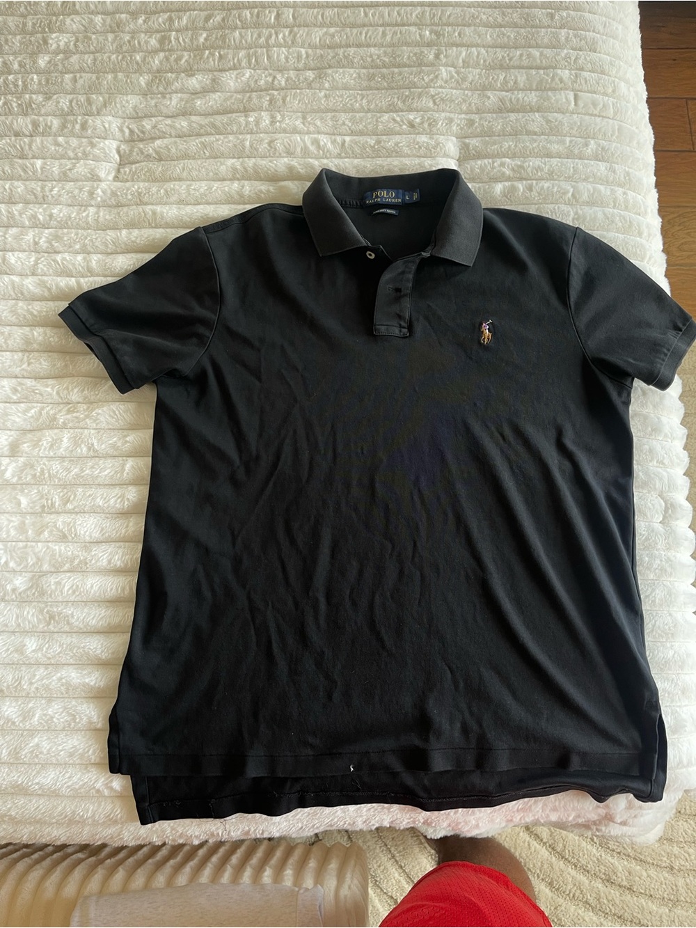 Ralph Lauren Black Polo Shirt with Embroidered Pony